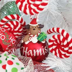Red Reindeer Christmas Character Bauble Personalised Baubles|