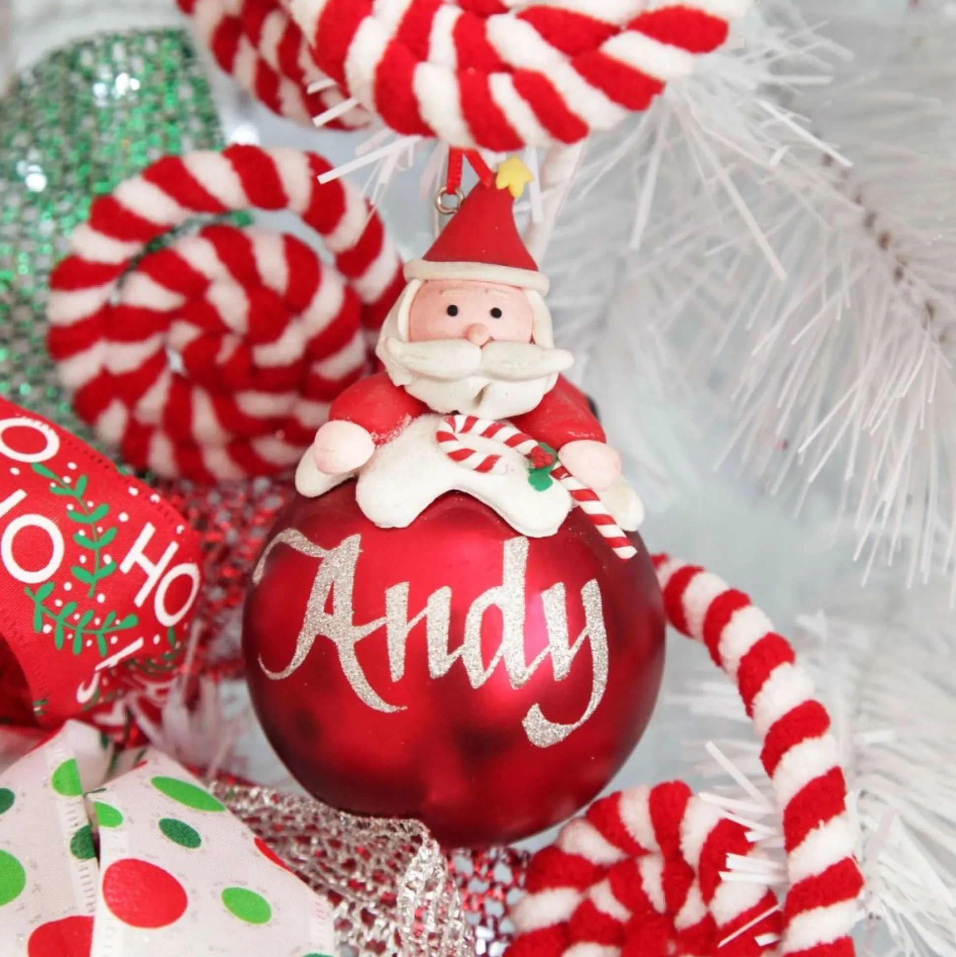 Red Santa Christmas Character Bauble Personalised Baubles|