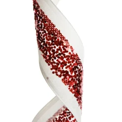 Red Sequin Wired Christmas Ribbon Ribbons|