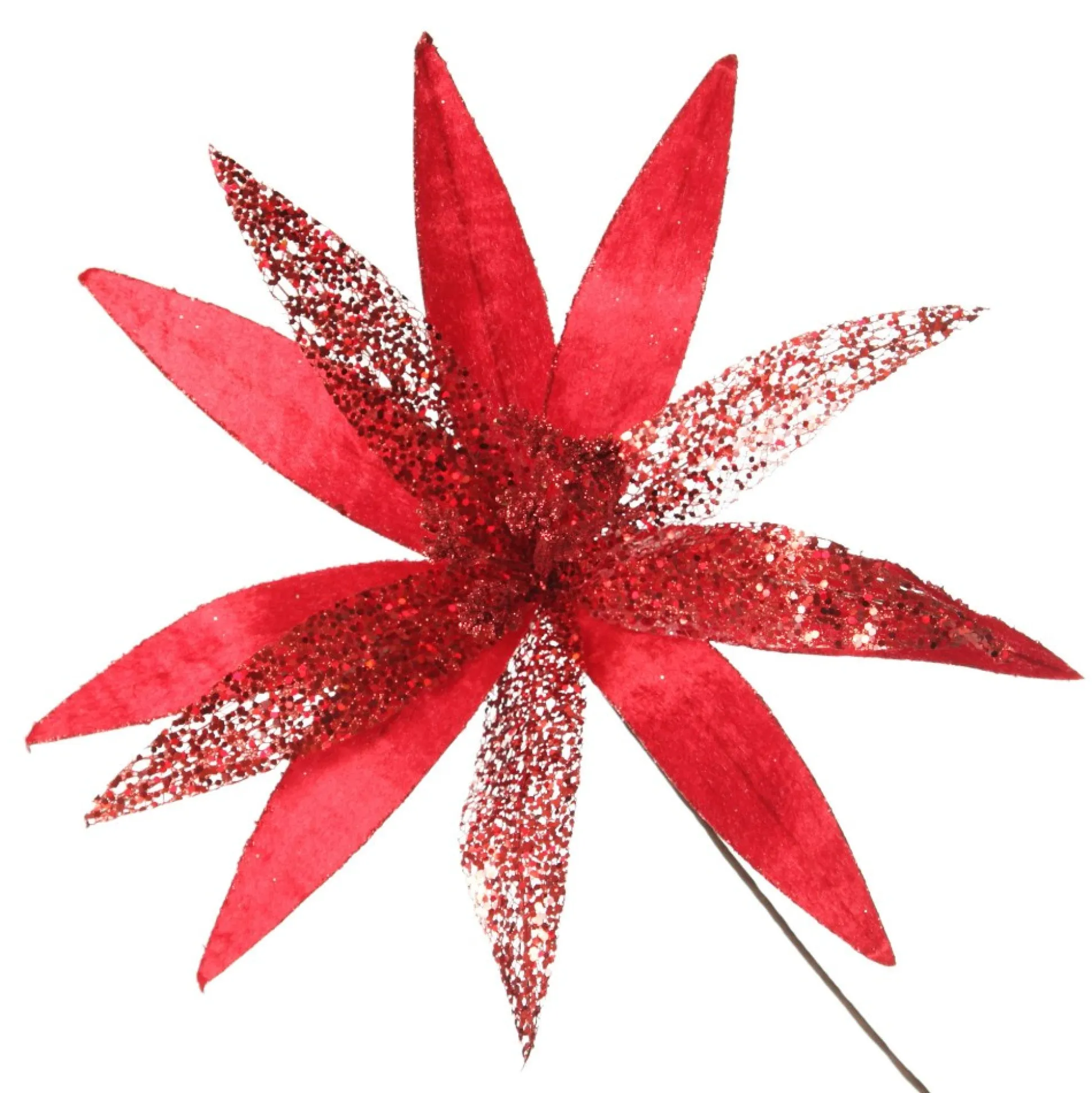 Red Slim Petal Christmas Flower Stem Christmas Flowers|