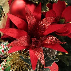 Red Slim Petal Christmas Flower Stem Christmas Flowers|