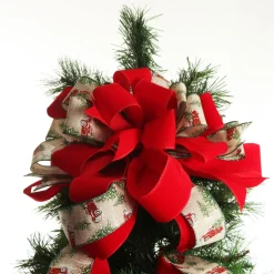 Red Truck Deluxe Tree Topper Bow with Streamers Tree Toppers|