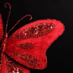 Red Velvet and Sequin Butterfly Clip Butterflies And Birds|