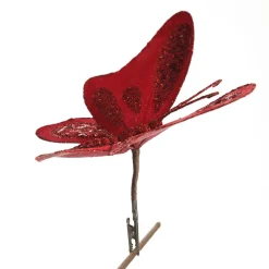 Red Velvet and Sequin Butterfly Clip Butterflies And Birds|