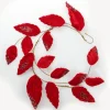 Red Velvet and Sequin Leaf Christmas Garland Christmas Garlands|