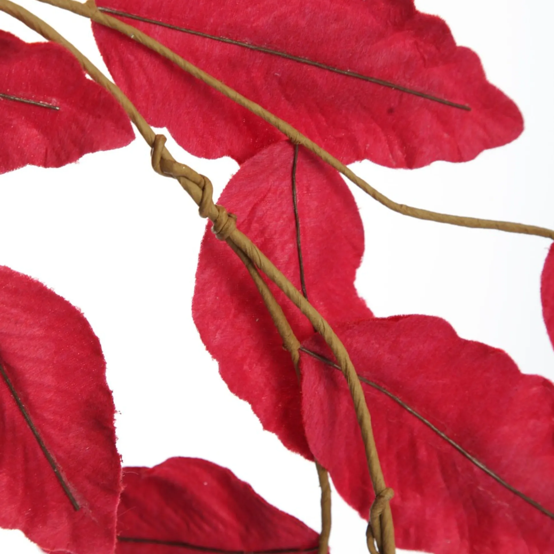 Red Velvet and Sequin Leaf Christmas Garland Christmas Garlands|