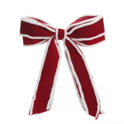 Red Velvet Christmas Bow with Fur Trim Christmas Bells And Bows|