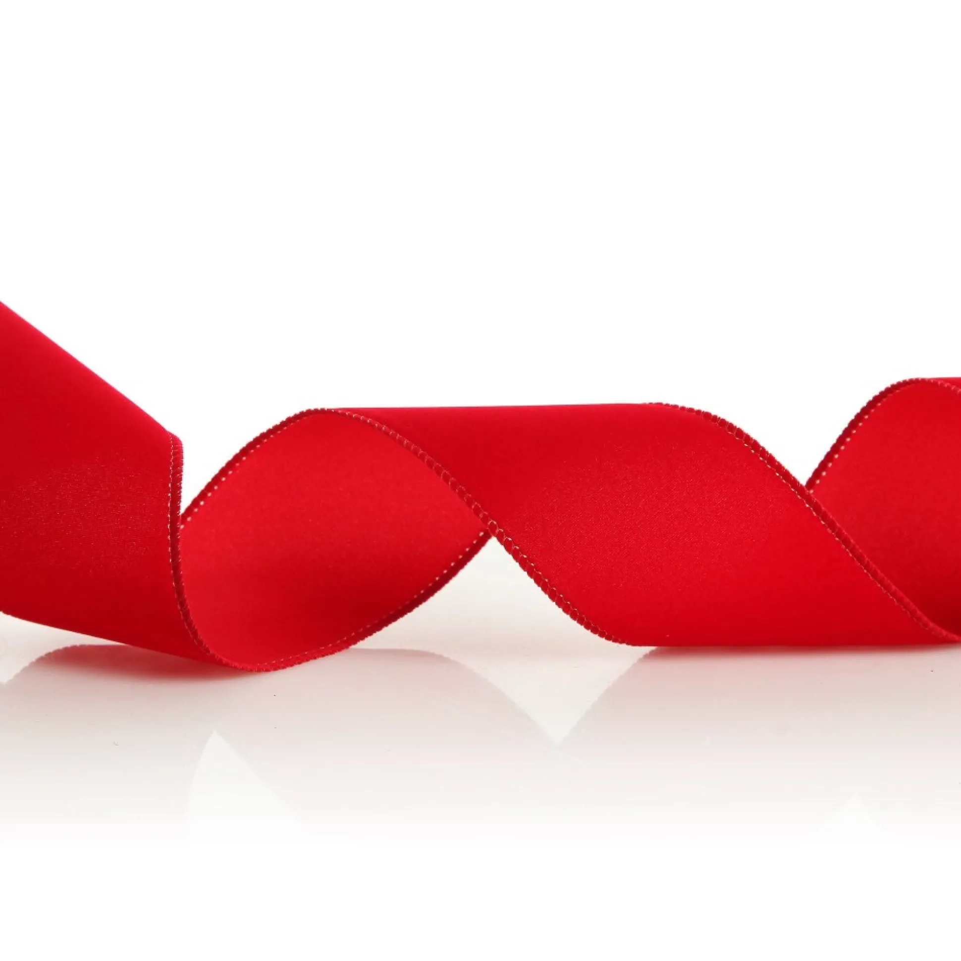 Red Velvet Ribbon with Wired Edge - 6cm Ribbons|
