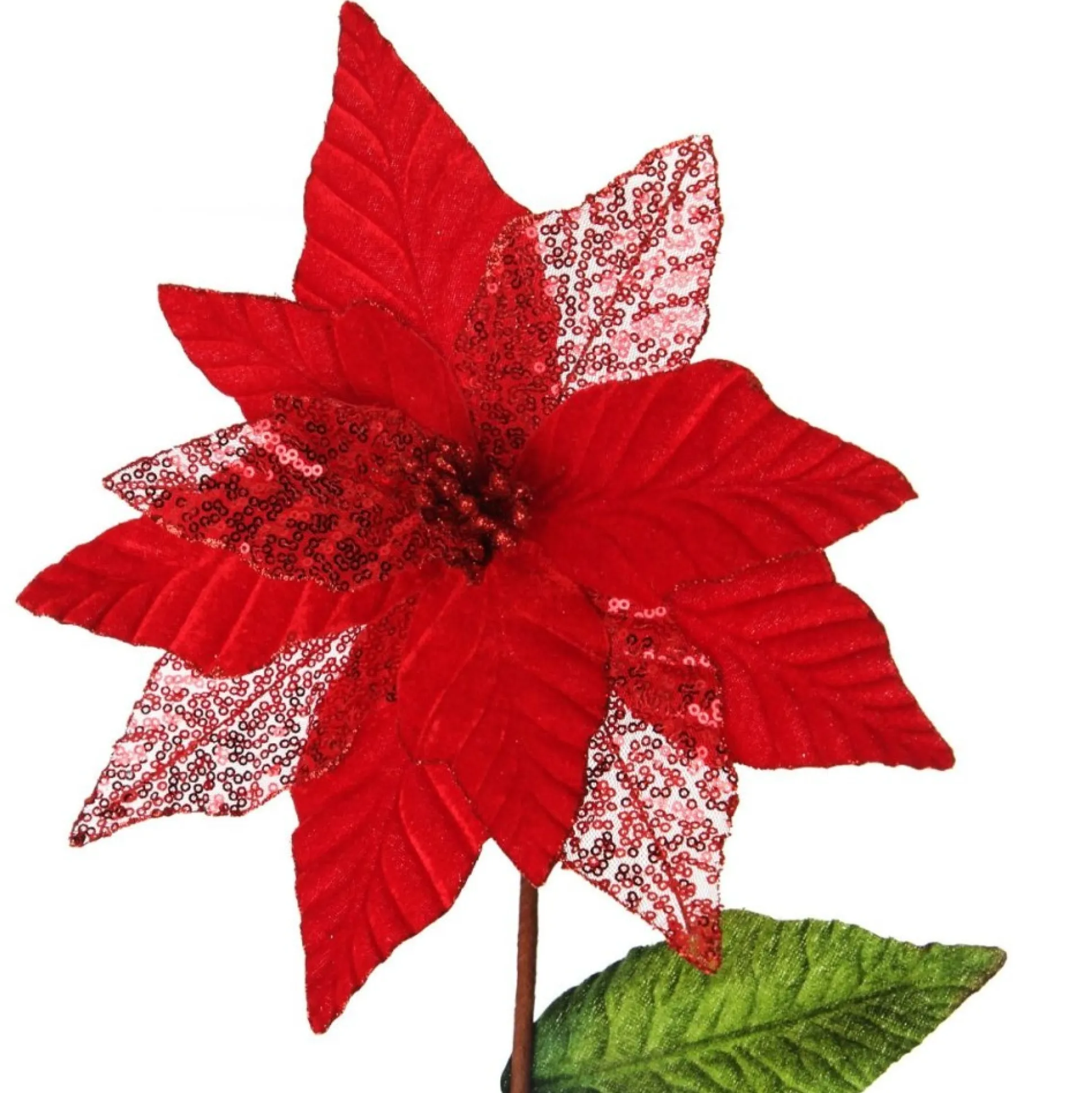 Red Velvet Sequin Flower Christmas Flowers|