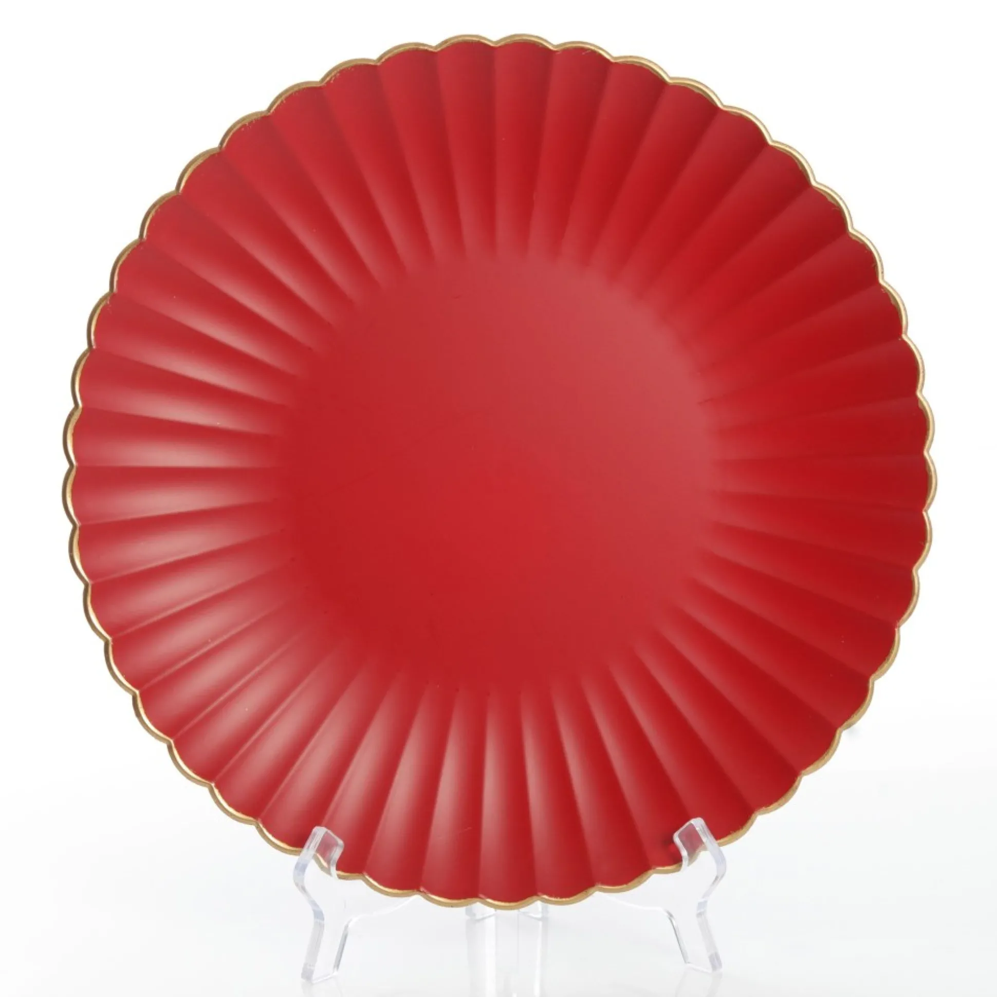 Red with Gold Edging Christmas Charger Plate Christmas Table Decor|