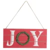 Red Wood Hanging Christmas Joy Plaque Wall Hangings And Signs|