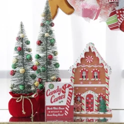 Retro Candy Cane Christmas Wall Box Sign Wall Hangings And Signs|