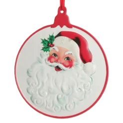 Retro Christmas Metal Santa Bauble Sign Wall Hangings And Signs|