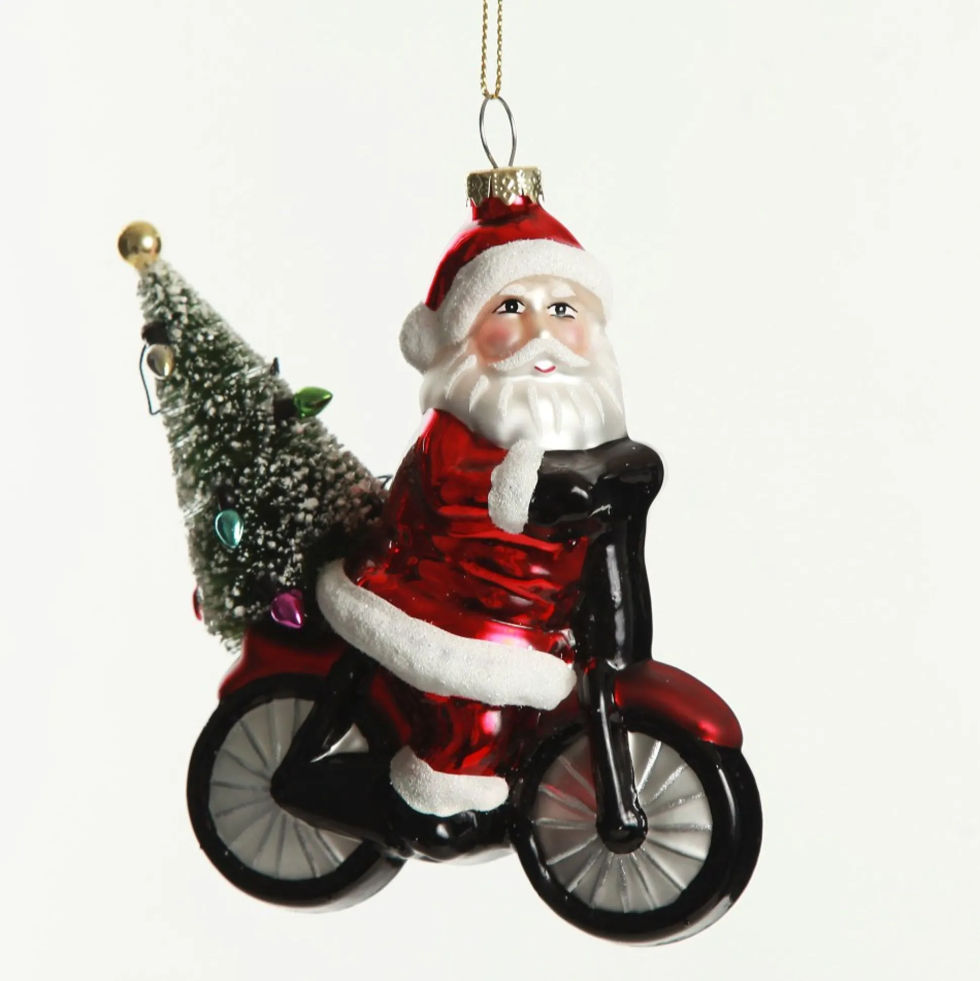Retro Glass Santa on Motorbike Christmas Decoration Christmas Tree Decorations|