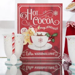 Retro Hot Cocoa Christmas Wall Box Sign Wall Hangings And Signs|