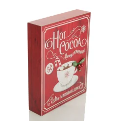 Retro Hot Cocoa Christmas Wall Box Sign Wall Hangings And Signs|