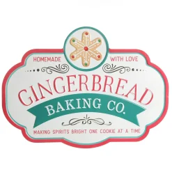 Retro Metal Gingerbread Baking Co Christmas Wall Sign Wall Hangings And Signs|