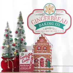 Retro Metal Gingerbread Baking Co Christmas Wall Sign Wall Hangings And Signs|