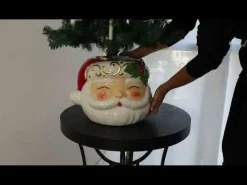 Retro Santa Planter Pot Christmas Ornament Christmas Ornaments|