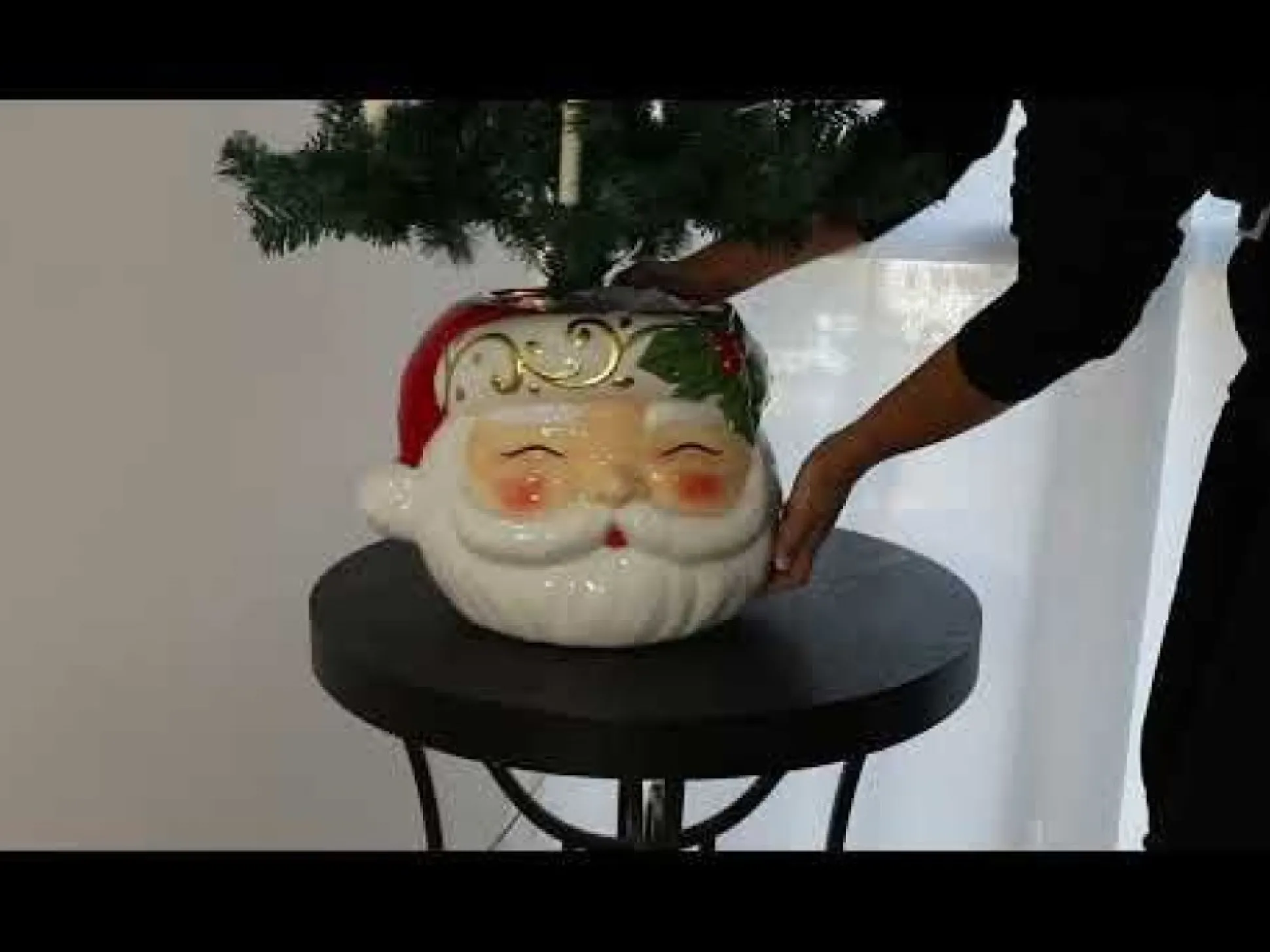 Retro Santa Planter Pot Christmas Ornament Christmas Ornaments|