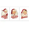Retro Vintage Santa Christmas Posters Set of 3 Christmas Prints|