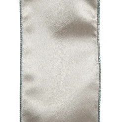 Reversible Blue Velvet and Champagne Satin Wired Christmas Ribbon Garland Tree Garlands|