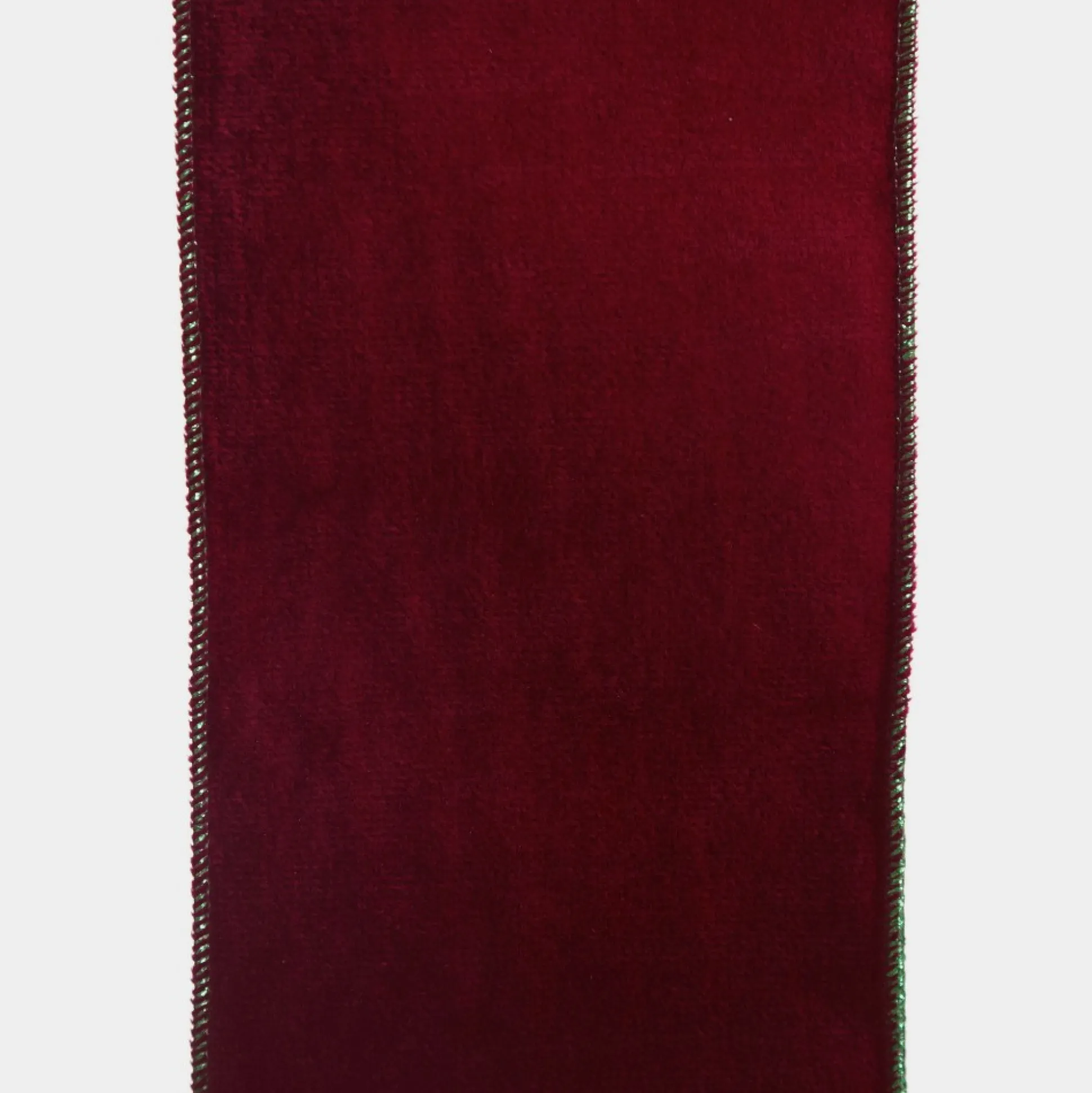 Reversible Dark Red Velvet and Green Satin Wired Christmas Ribbon Garland Tree Garlands|