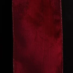 Reversible Dark Red Velvet and Gold Satin Wired Christmas Ribbon Garland Tree Garlands|