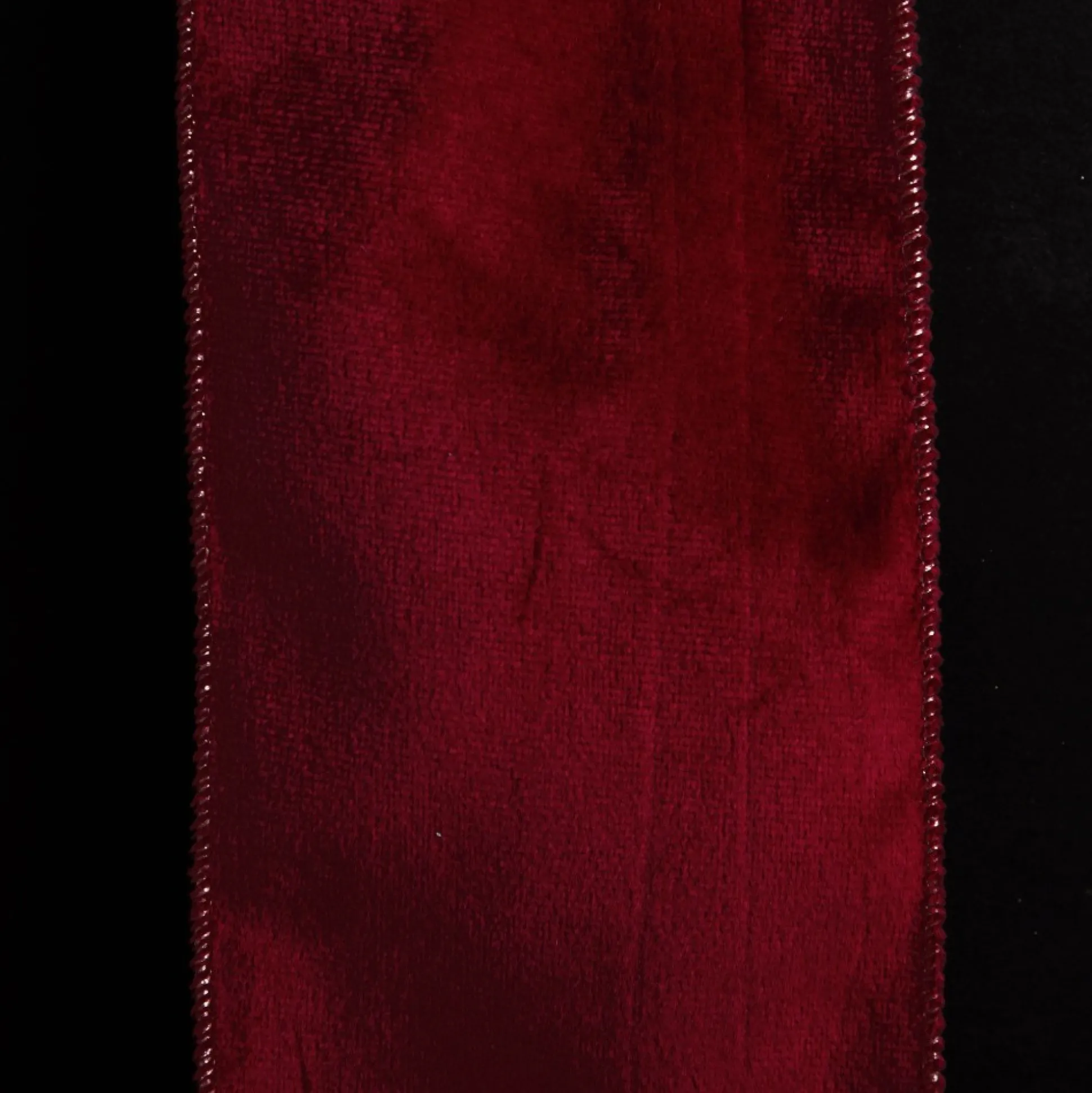 Reversible Dark Red Velvet and Gold Satin Wired Christmas Ribbon Garland Tree Garlands|