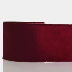 Reversible Dark Red Velvet and Gold Satin Wired Christmas Ribbon Garland Tree Garlands|