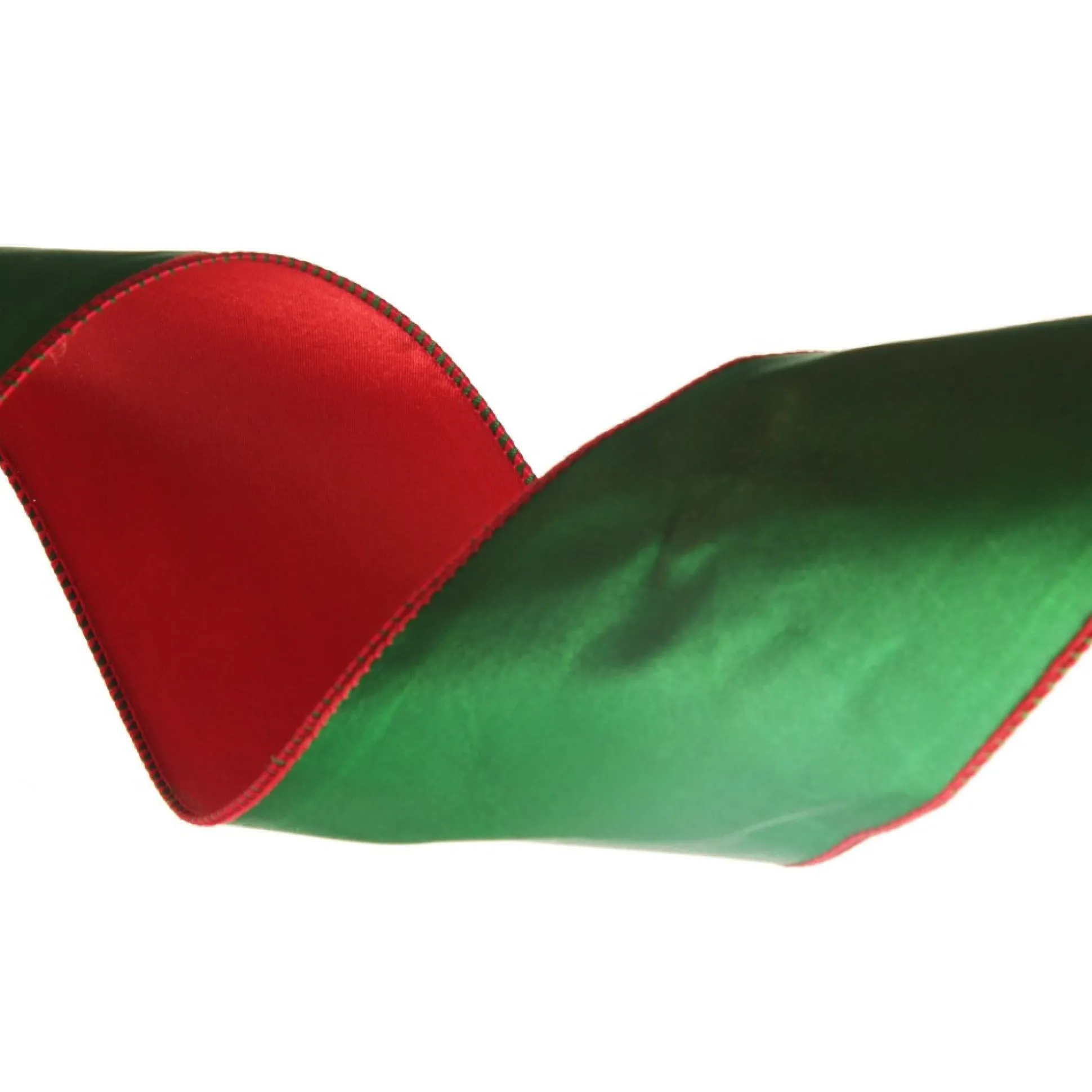 Reversible Green and Red Satin Wired Christmas Ribbon Garland Tree Garlands|