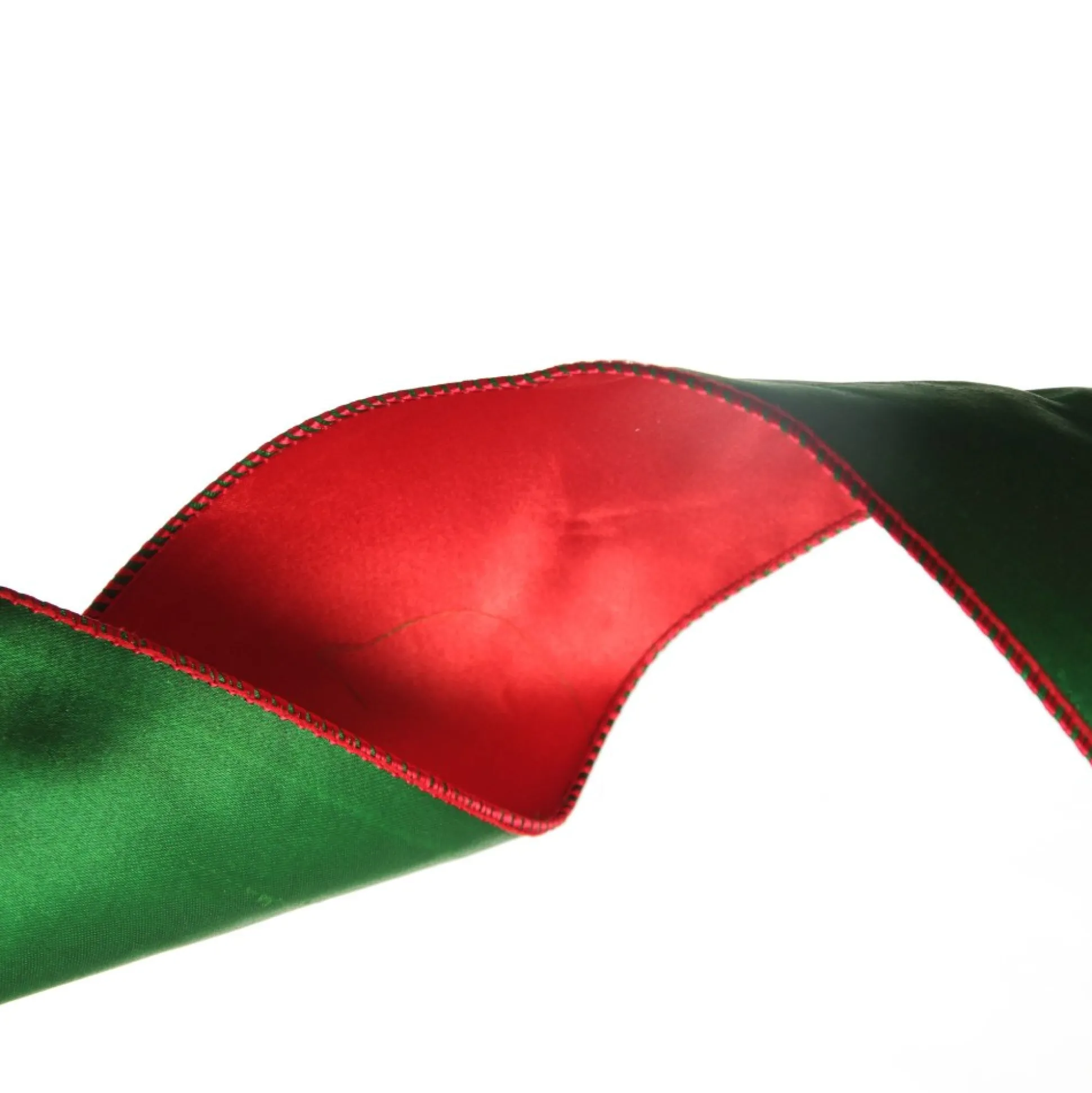 Reversible Green and Red Satin Wired Christmas Ribbon Garland Tree Garlands|