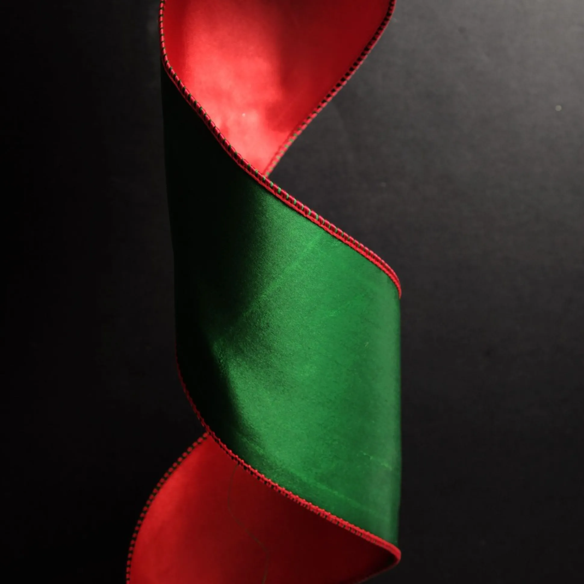 Reversible Green and Red Satin Wired Christmas Ribbon Garland Tree Garlands|