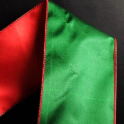 Reversible Green and Red Satin Wired Christmas Ribbon Garland Tree Garlands|