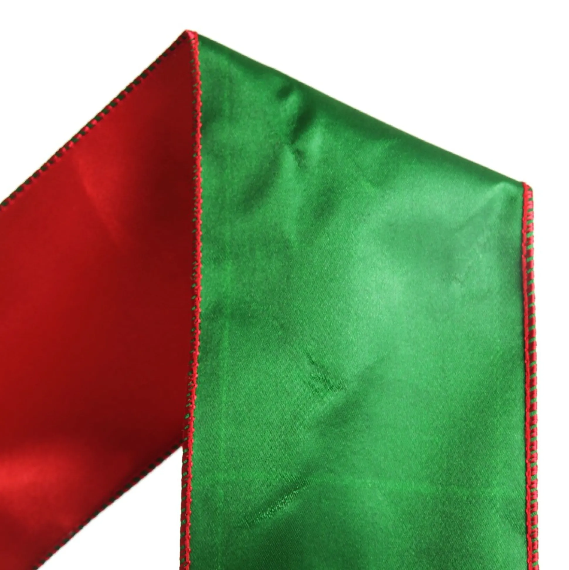 Reversible Green and Red Satin Wired Christmas Ribbon Garland Tree Garlands|