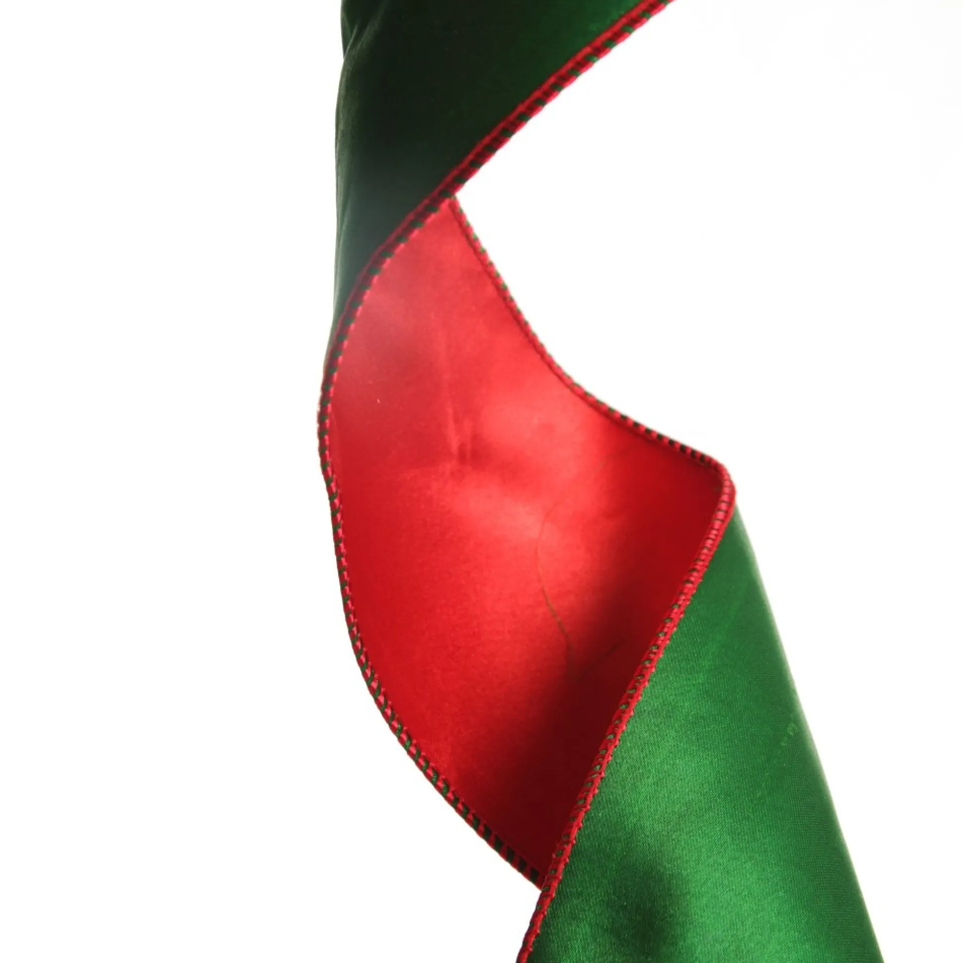 Reversible Green and Red Satin Wired Christmas Ribbon Garland Tree Garlands|
