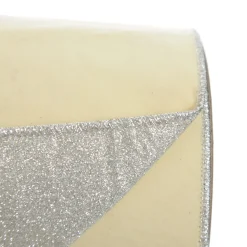 Reversible Ivory Velvet and Silver Glitter Wired Ribbon Garland Tree Garlands|