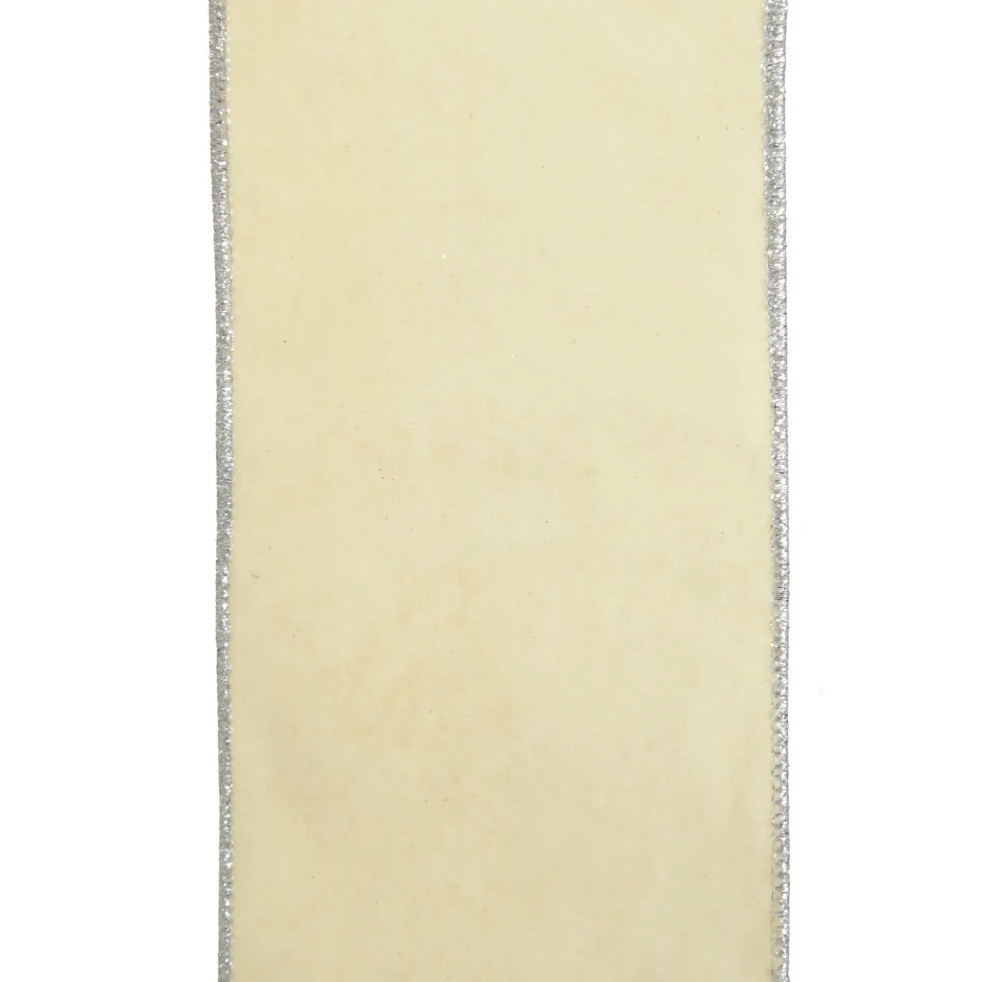Reversible Ivory Velvet and Silver Glitter Wired Ribbon Garland Tree Garlands|