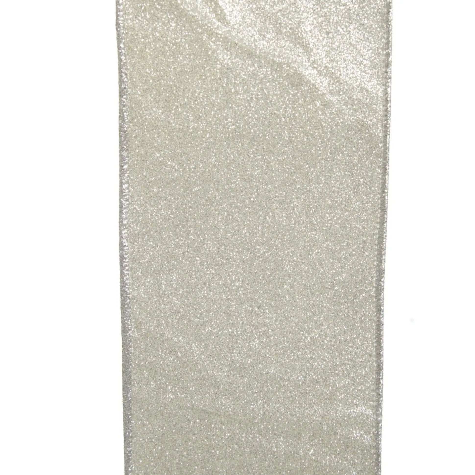 Reversible Ivory Velvet and Silver Glitter Wired Ribbon Garland Tree Garlands|