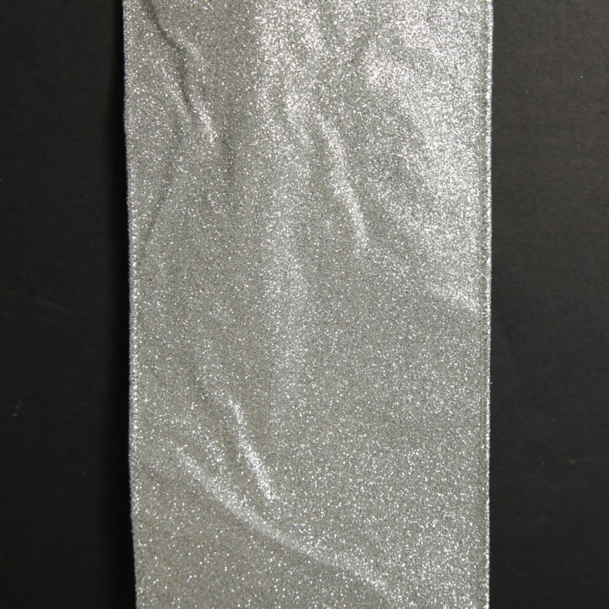 Reversible Ivory Velvet and Silver Glitter Wired Ribbon Garland Tree Garlands|