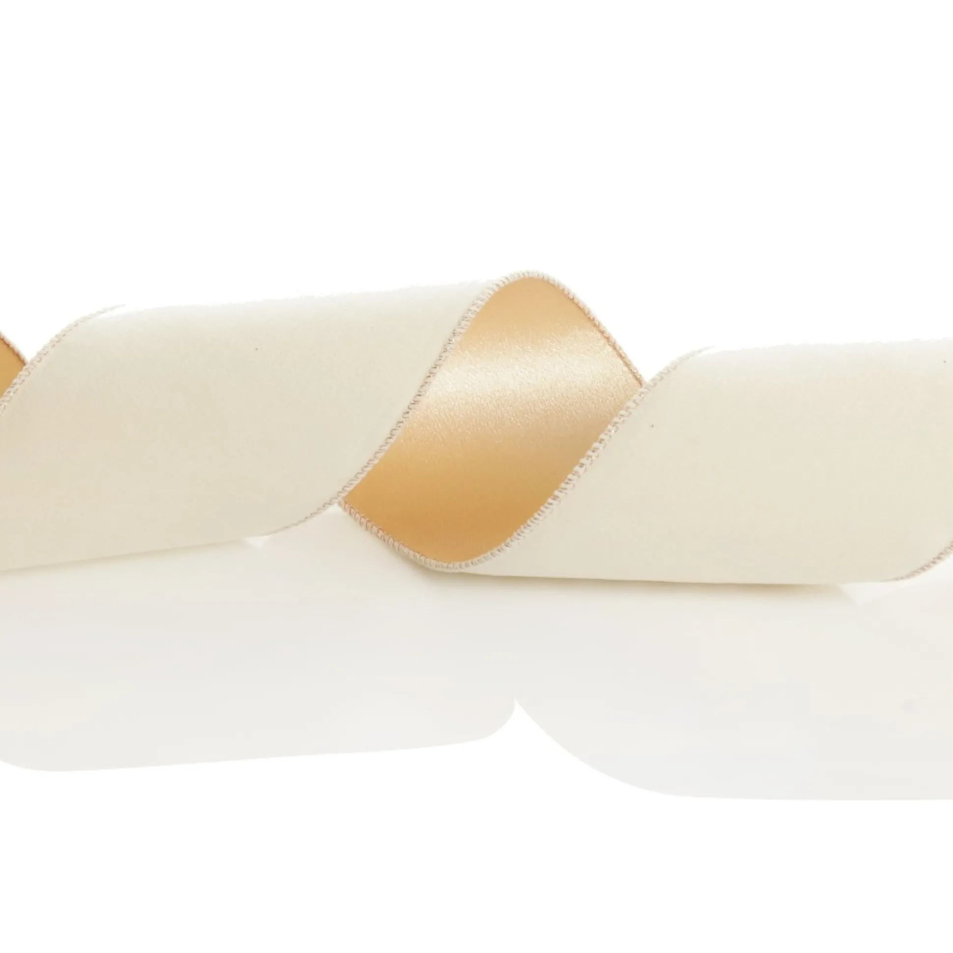 Reversible Ivory Velvet and Satin Wired Christmas Ribbon Garland Tree Garlands|