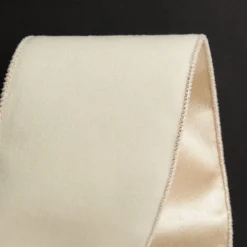 Reversible Ivory Velvet and Satin Wired Christmas Ribbon Garland Tree Garlands|