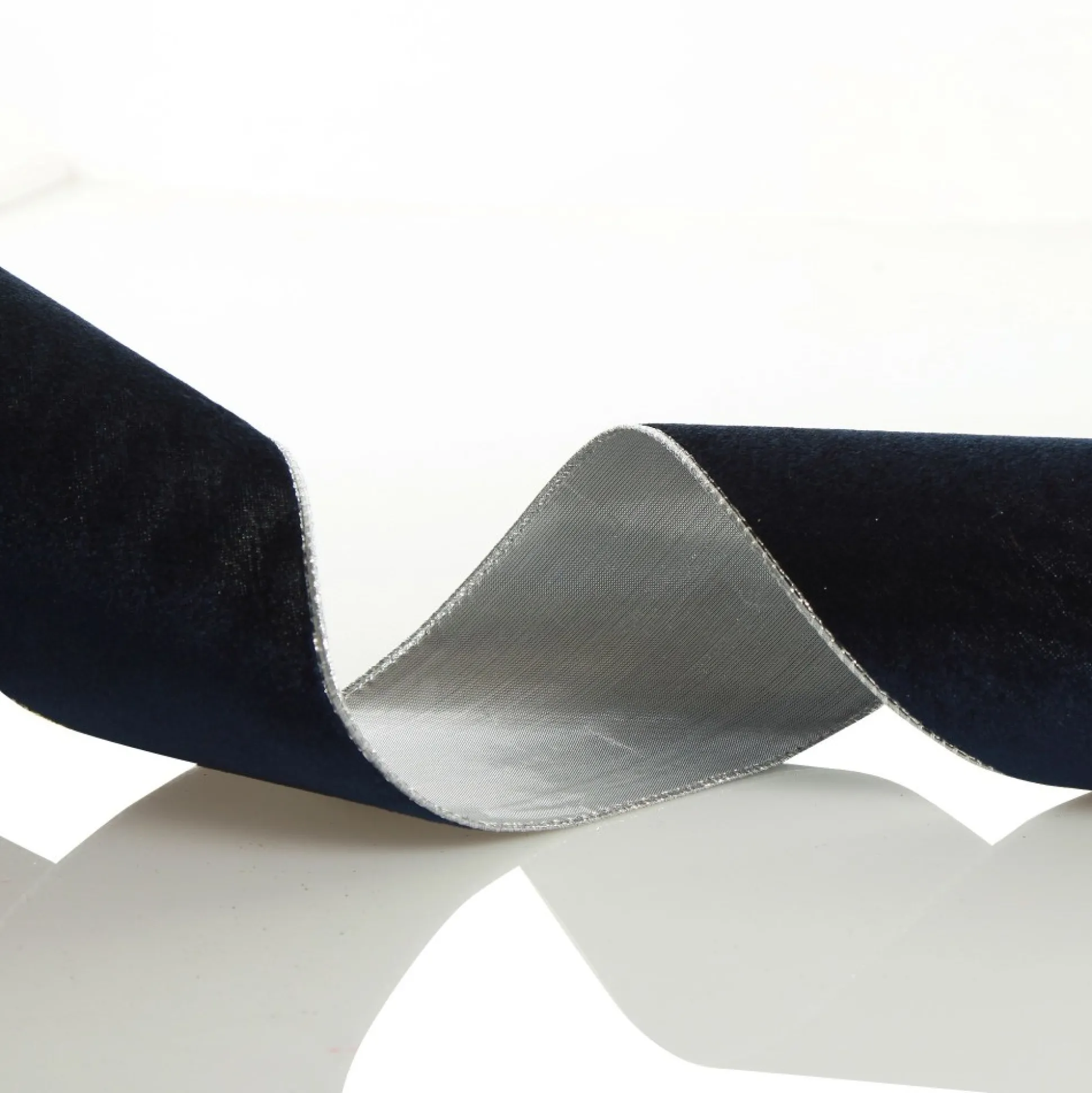 Reversible Navy Velour and Satin Wired Christmas Ribbon Garland Tree Garlands|