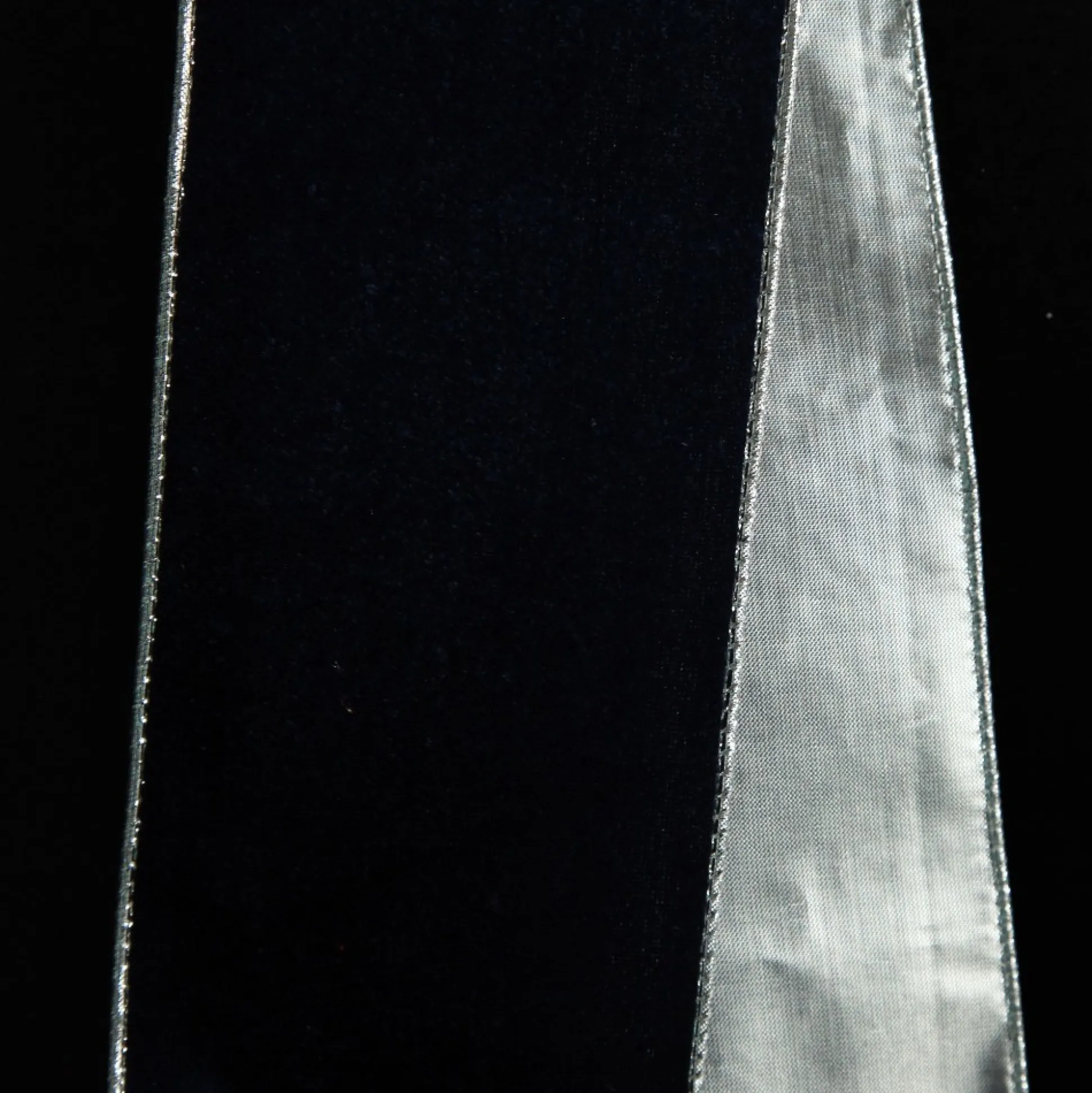 Reversible Navy Velour and Satin Wired Christmas Ribbon Garland Tree Garlands|