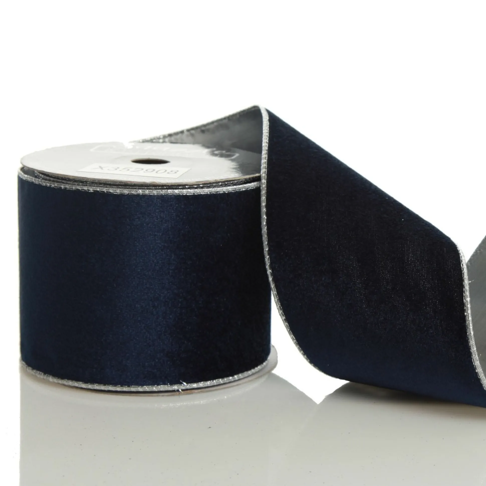 Reversible Navy Velour and Satin Wired Christmas Ribbon Garland Tree Garlands|