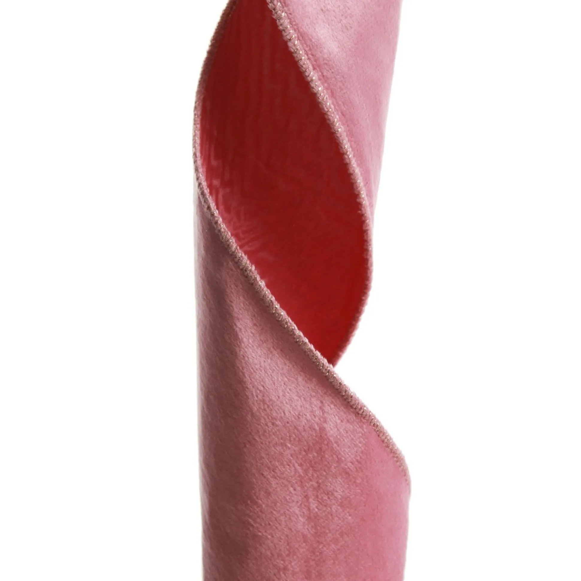 Reversible Pink Velour and Satin Wired Christmas Ribbon Garland Tree Garlands|