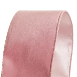 Reversible Pink Velvet and Satin Wired Christmas Ribbon Garland Tree Garlands|