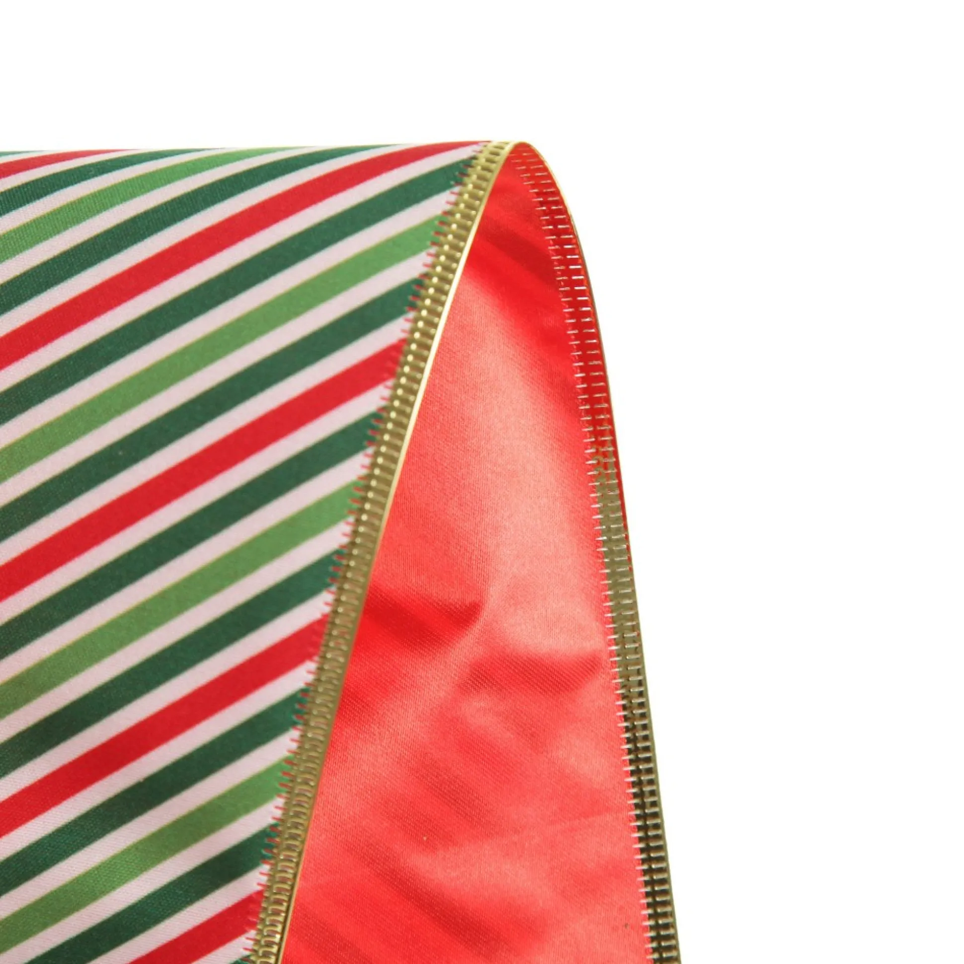Reversible Red White Green Striped Wired Christmas Ribbon Garland Tree Garlands|