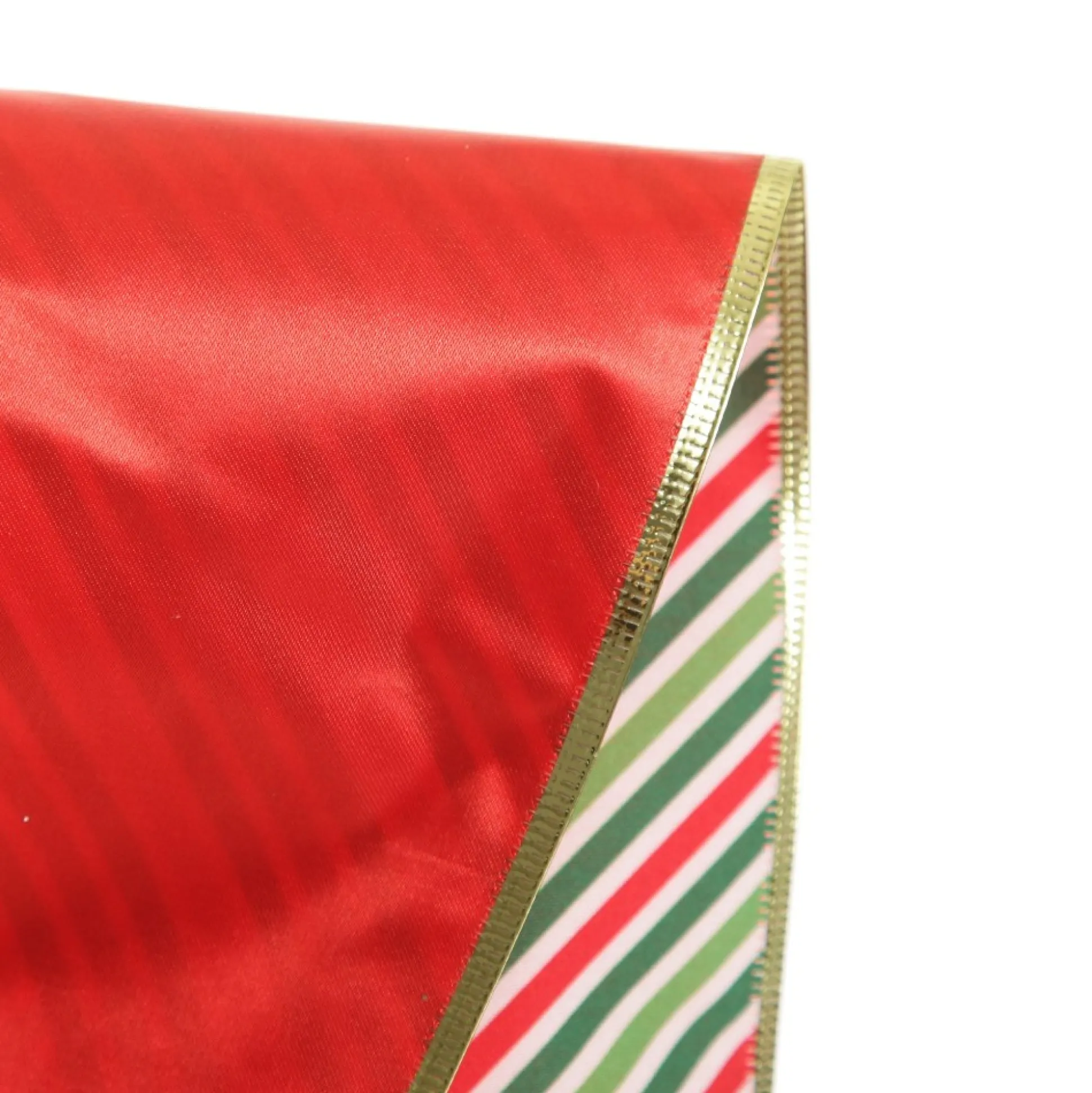 Reversible Red White Green Striped Wired Christmas Ribbon Garland Tree Garlands|