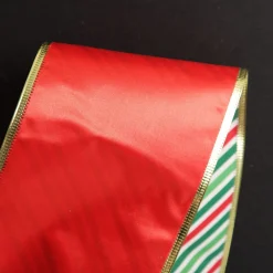 Reversible Red White Green Striped Wired Christmas Ribbon Garland Tree Garlands|